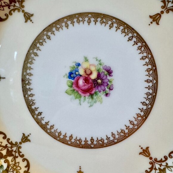 Vintage Royal Bayreuth Floral and Gold Serving Plate - Picture 5 of 9